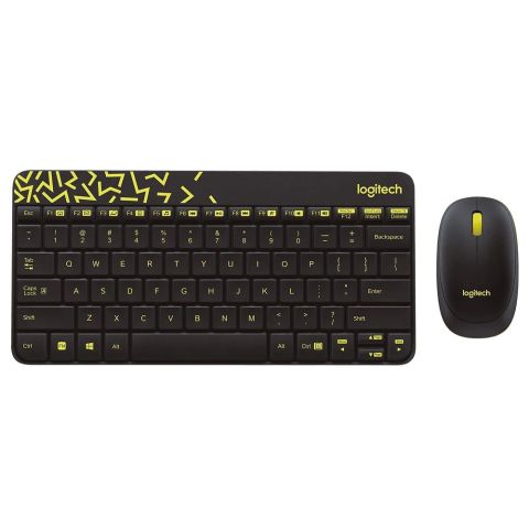 Комплект Logitech MK240 Nano/Черный с желтым